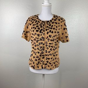 Michael Simon Sequin Leopard Print Cardigan - LAST CHANCE!